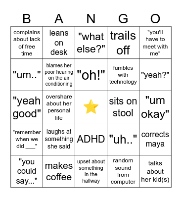 sterch bango Bingo Card