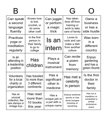 Find someone who... Bingo Card