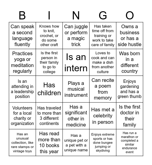 Find someone who... Bingo Card