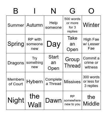 S&S Winter Bingo Card