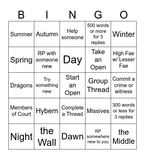 S&S Winter Bingo Card