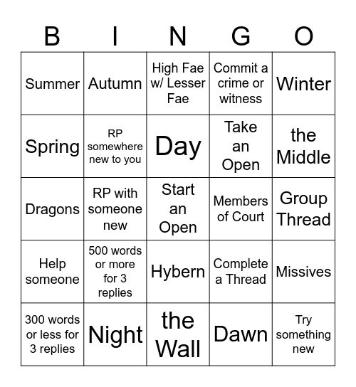 S&S Winter Bingo Card