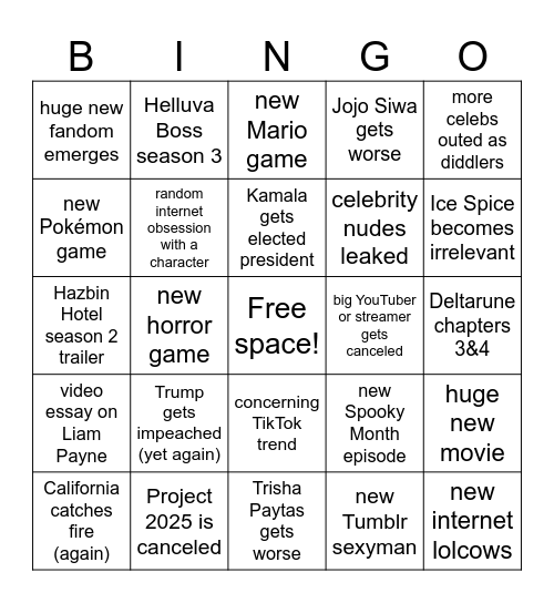 2025 Bingo Card