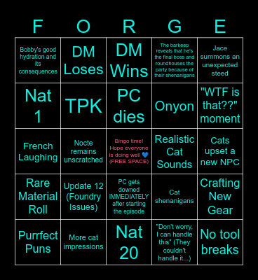 Fiendish Forge : Paw Patrol (Ep 7): "Shadow Chuul" Bingo Card