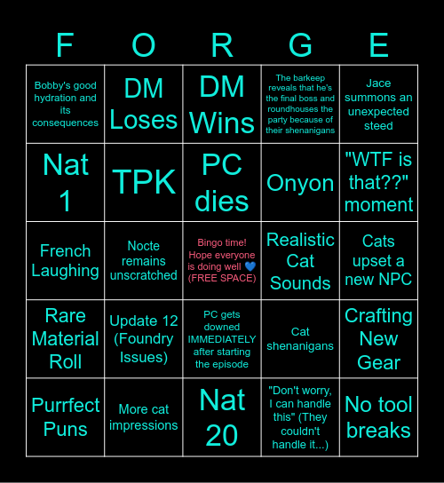 Fiendish Forge : Paw Patrol (Ep 7): "Shadow Chuul" Bingo Card