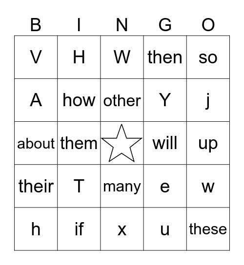 Most Common Words List 4 Bingo Card