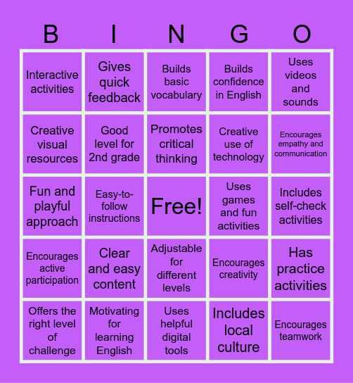 Feedback Bingo: Let’s See What Works! Bingo Card