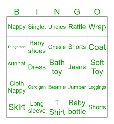 Our Village Bingo Card