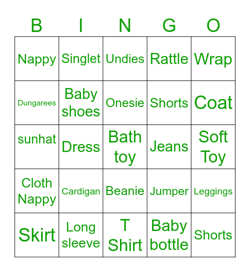 Our Village Bingo Card