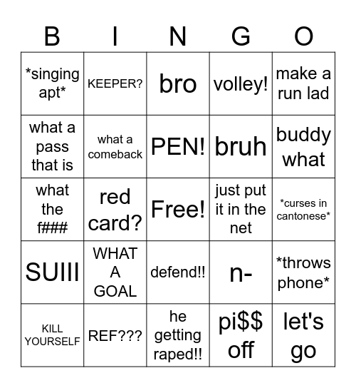 Minjun's FC Mobile Rage 🔥 Bingo Card