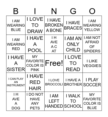 ICEBREAKER BINGO Card