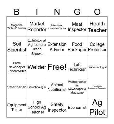 ag cr Bingo Card