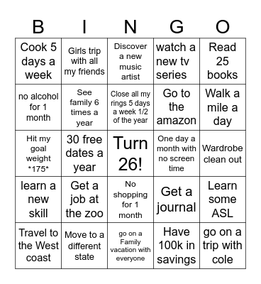 2025! Bingo Card