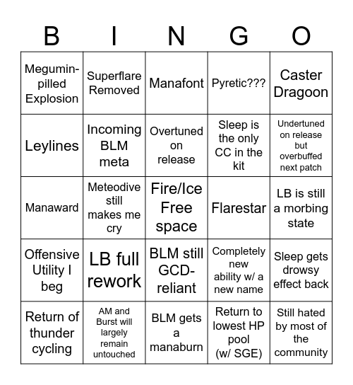 Finch BLM Bingo Card
