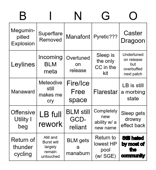Finch BLM Bingo Card