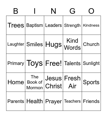 Thanksgiving Bingo Card