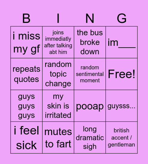 mark vc bingo Card