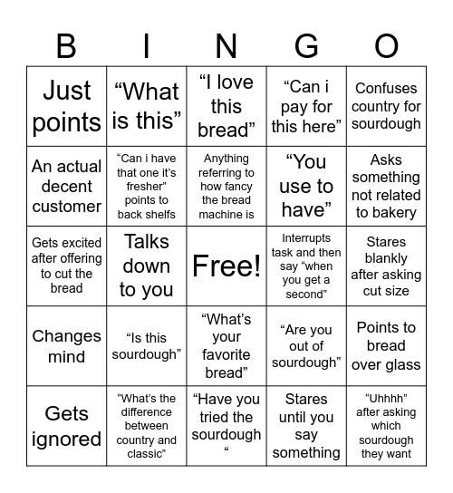 Work Bingo Card