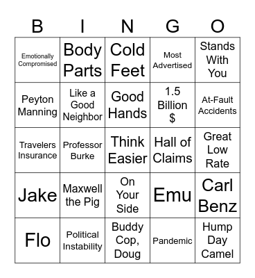 insurance 2 Bingo Card