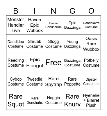 Feastember 2024 Bingo Card