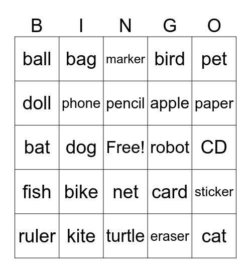 What do you have? Bingo Card