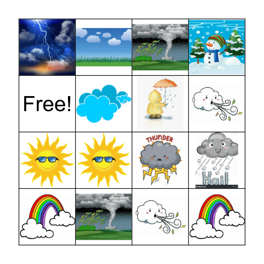 Weather Bingo! Bingo Card