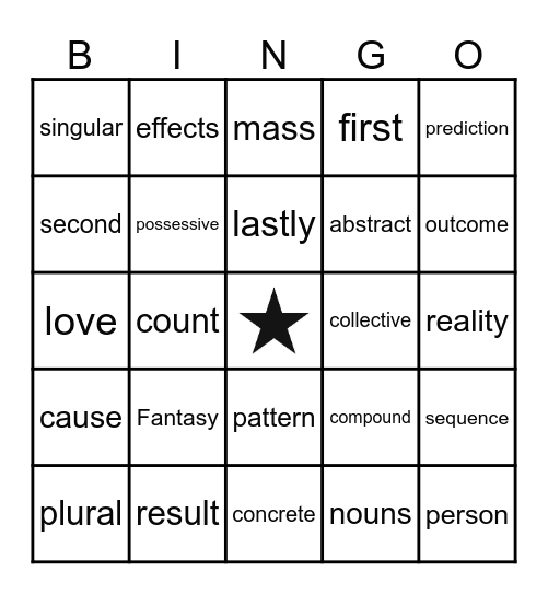 Name: Bingo Card