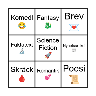 Genre-bingo Card