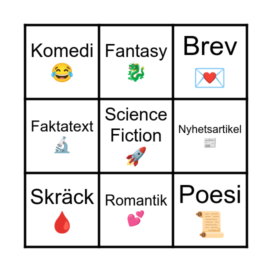 Genre-bingo Card