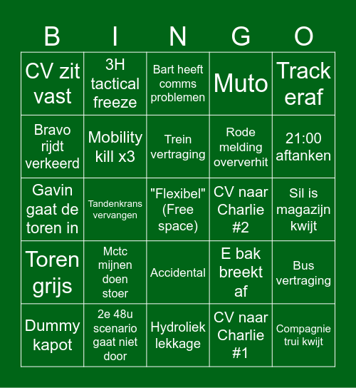 Epische Schubs Bingo Card