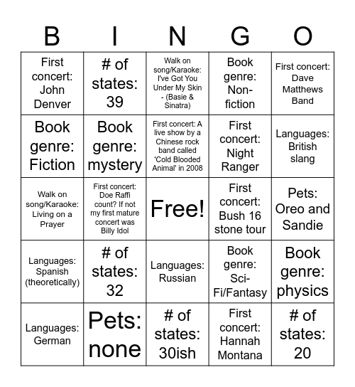 Bingo Card