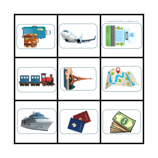 Travel Bingo Card