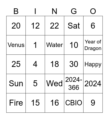 2024 Q4 Celebration Bingo Card