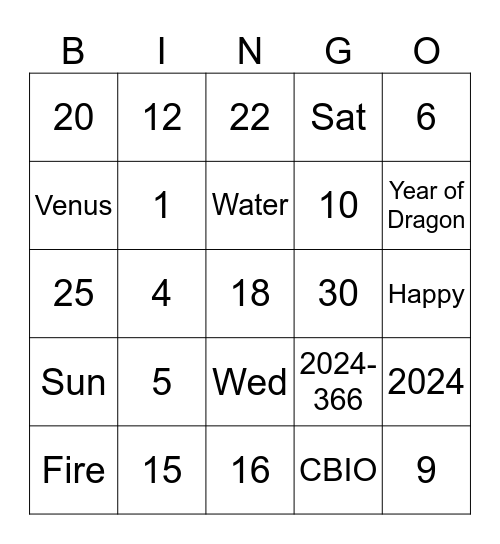 2024 Q4 Celebration Bingo Card