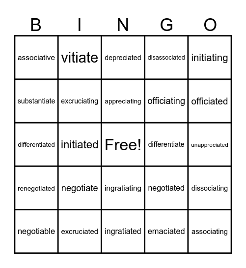 GM Bingo Card