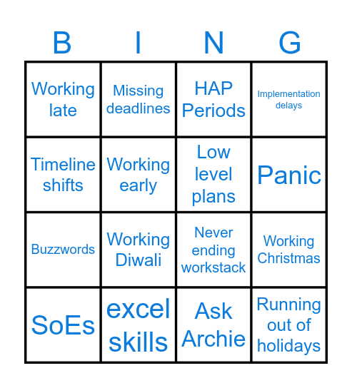 Fun Crime Bingo - The not so fun parts! Bingo Card