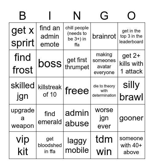 darando bingo ya!!! Bingo Card