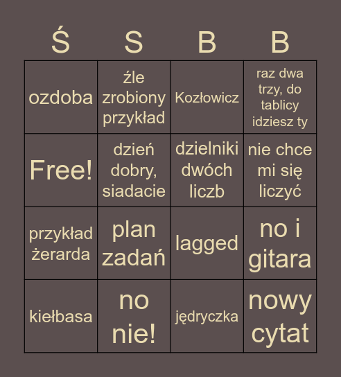 Silesian woman bingo Card
