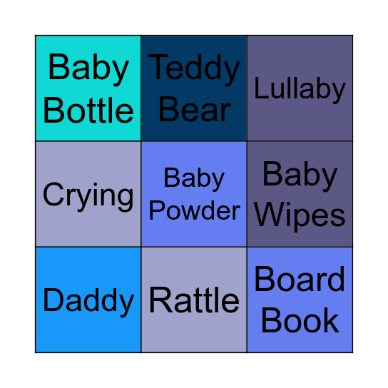 Baby Shower Bingo! Bingo Card