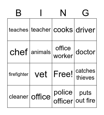 PT 2 jobs Bingo Card