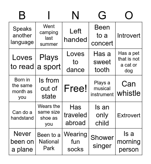 Connect Abroad Bingo! Bingo Card