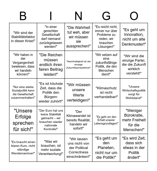 Landtagswahlen Steiermark Bingo Card