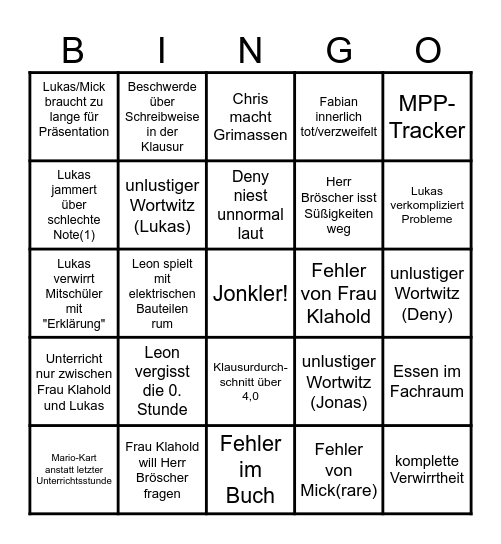 Technik-LK Bingo Card