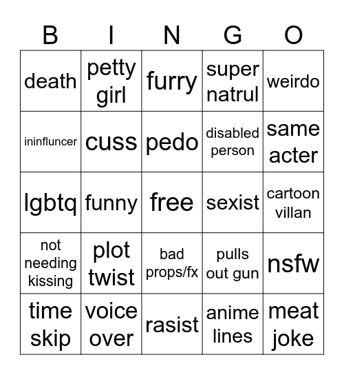 tt bingo Card