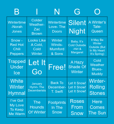 WINTER SONGS Bingo Card