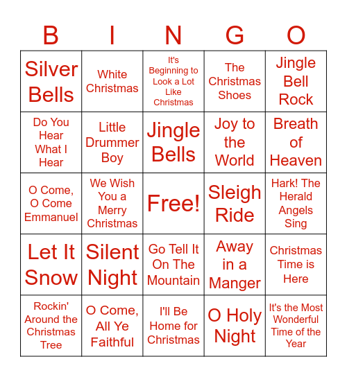 Christmas Bingo Card