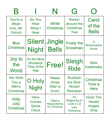 Christmas Bingo Card