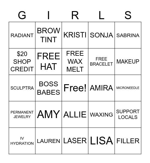 BODYSCAPES MEDSPA Bingo Card