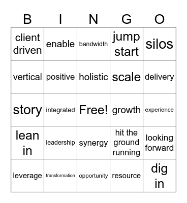 Town Hall Bingo Card