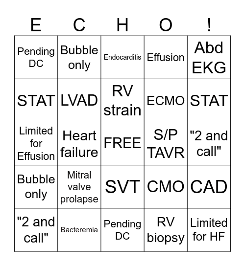 ECHO Bingo Card
